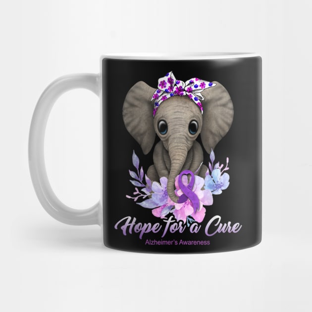 Hope for a Cure Flower Elephant Alzheimer's Awareness by jordanfaulkner02